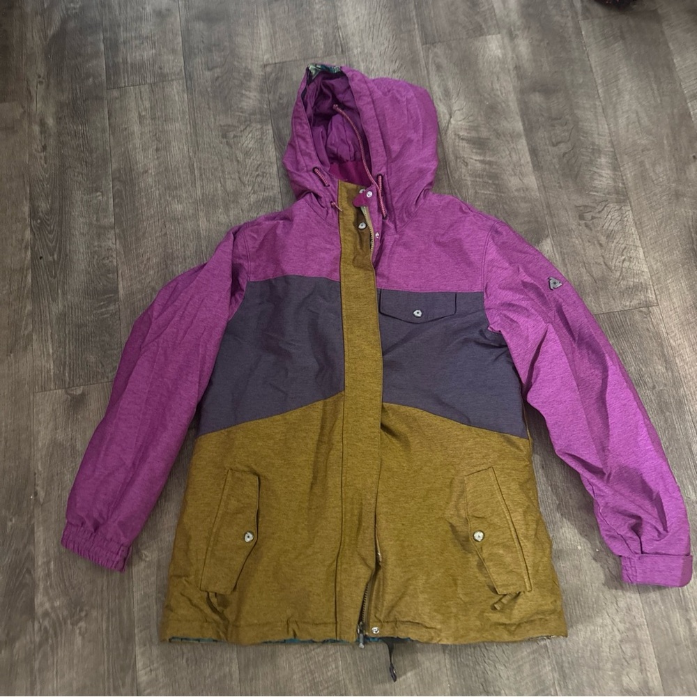 Aperture Women’s Winter colorblock coat - Purple and Brown